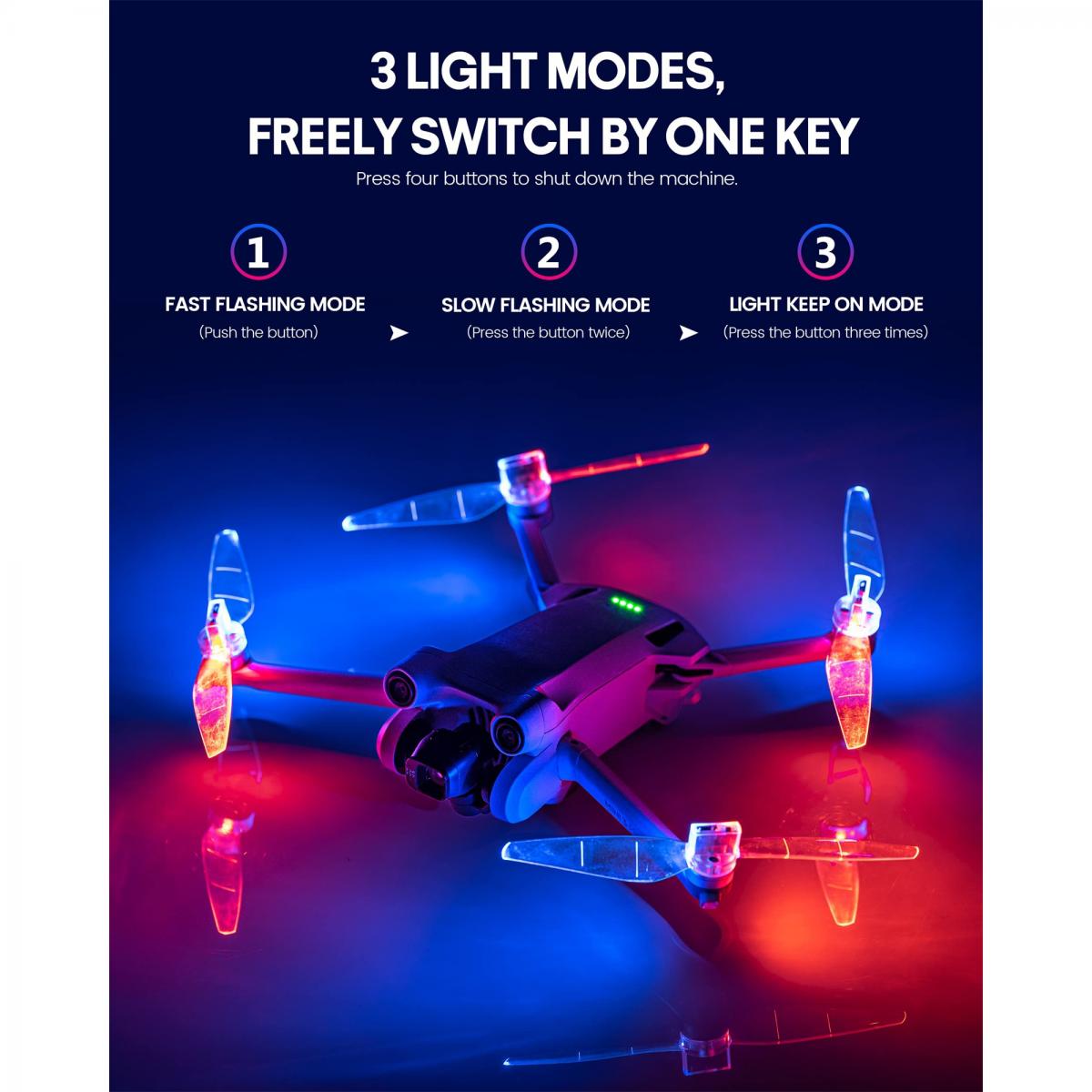 Drone DJI Mini 3 Pro Accessories LED Prop Propeller - KENTFAITH