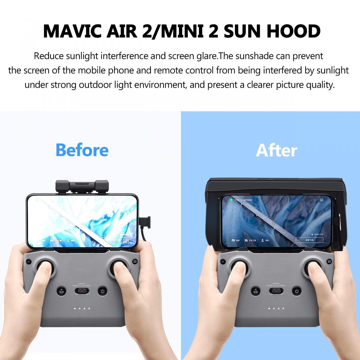 DJI Mini 3/Mini 3 Pro/Mini 2/Mavic Air 2/DJI Air 2S/Mavic 3 Drone Remote Control Sun Visor