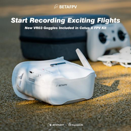 BETAFPV ELRS Cetus X FPV Drone Kit with LiteRadio 3 Radio Transmitter VR03  FPV Goggles with DVR Recording Betaflight Supported 2S Power Advanced RTF