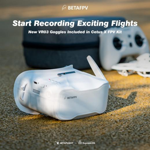 BETAFPV ELRS Cetus X FPVドローンキット、LiteRadio 3ラジオ送信機VR 03  FPVゴーグル付き、DVR録画Betaflight対応の2 S電源高級RTFキット付き、FPV初心者がより高速飛行するのに適している