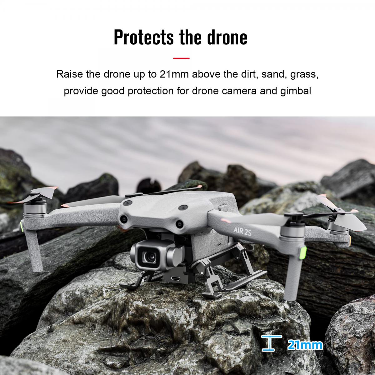 DJI Air 2 S/2 LEDカラーキャリッジ互換、DJI Air 2 S/2 キャリッジ付属品の折りたたみ可能な高さ拡張器