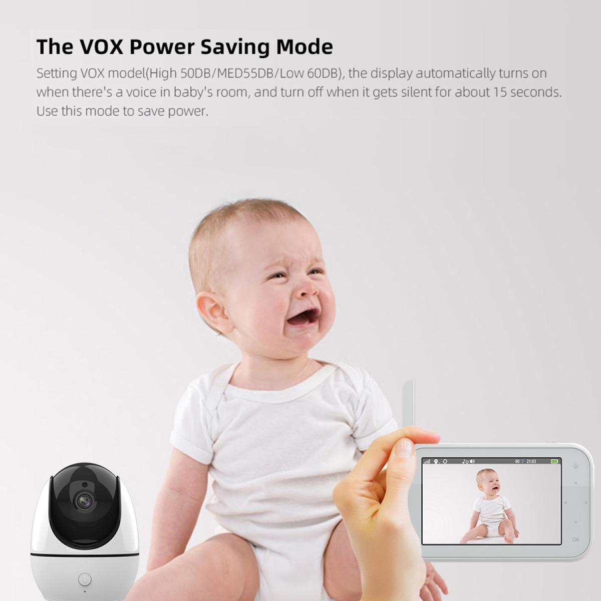 720P 4.5 HD Display ABM200S Video Baby Monitor with Night Vision and 12Hrs  Batteries - KENTFAITH