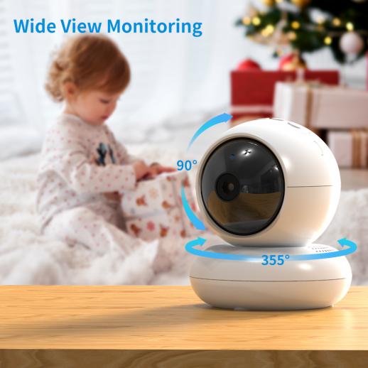 så Joke Tag telefonen 4.3" Screen Baby Monitor with Rechargeable 18650 Battery with Soft Comfort  Lights Lullaby, VOX, Gimbal Function EU Power Plug - KENTFAITH