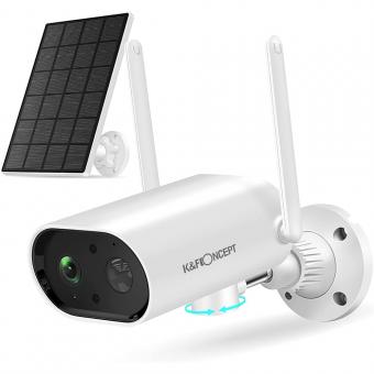 WiFi IP Camera Solar Security Camera Outdoor Wireless 2K HD with Color Night Vision & Audio IP66 Waterproof Battery-Powered Surveillance Camera