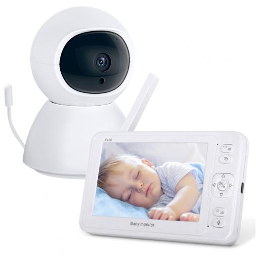 Monitor de bebê com tela colorida 1080P HD 5" com câmera e áudio Áudio bidirecional e monitoramento de temperatura no modo Vox