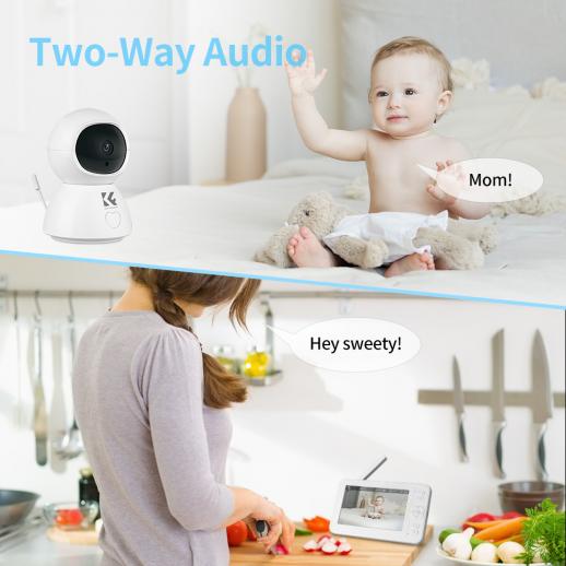 1080P HD WiFi Baby Monitor with Sound and Motion Detection, Indoor Home  Security Camera with Motion Tracking, Temperature Monitoring and Lullaby -  KENTFAITH