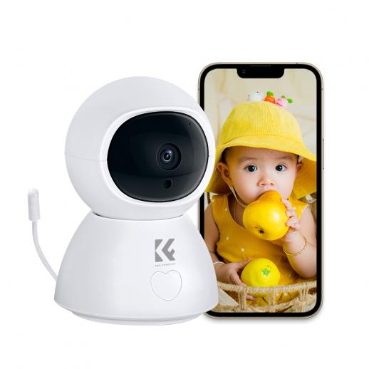 Monitor de bebê 1080P HD WiFi com detecção de som e movimento, câmera de segurança residencial interna com rastreamento de movimento, monitoramento de temperatura e canção de ninar para bebê/animal de estimação/idoso (TUYA APP)