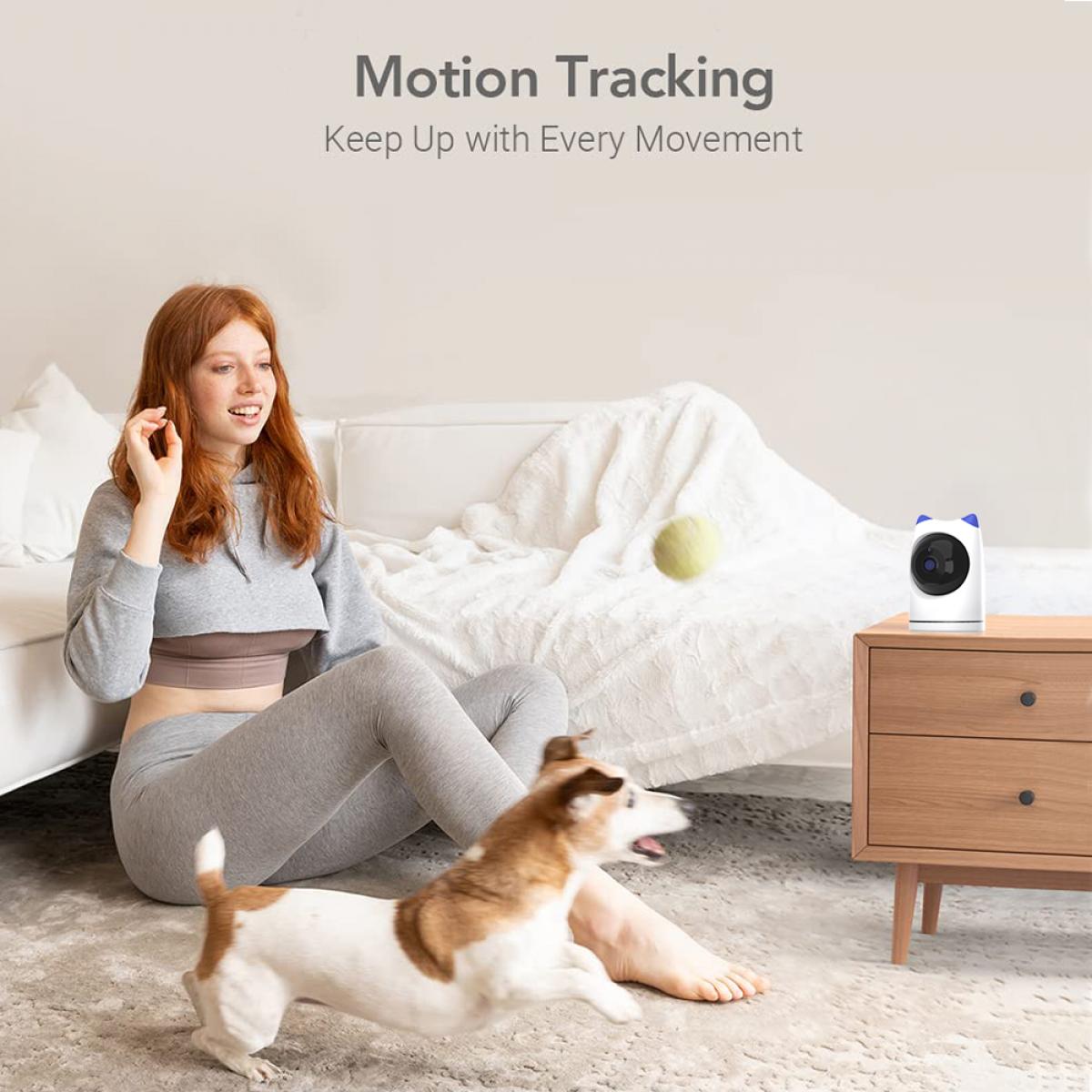 屋内防犯カメラ、2.4Ghz WiFi、赤外線暗視、人間検出、インテリジェントモーショントラッキング、サウンドアラーム、双方向トーク、赤ちゃん、ペット、高齢者用モニター