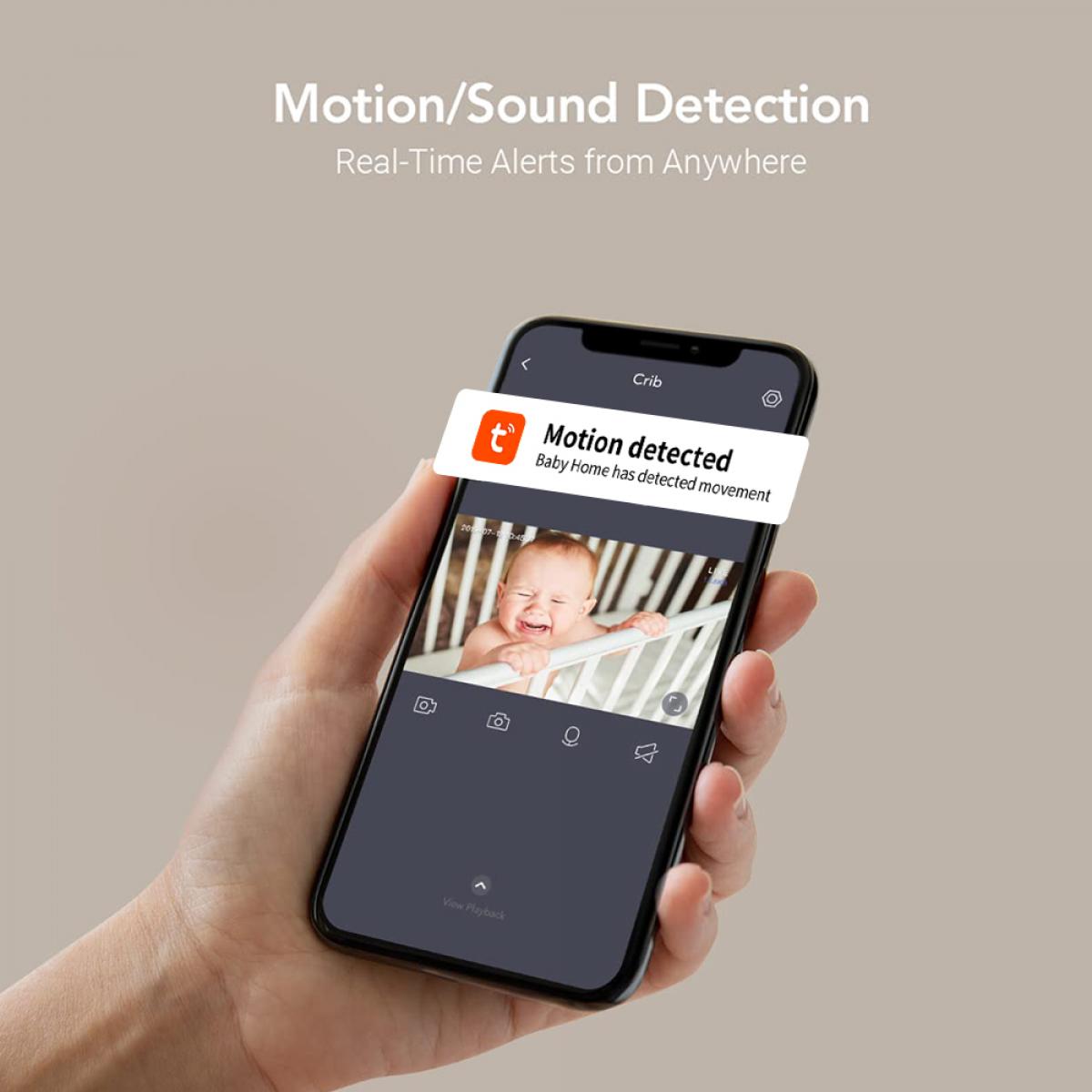 屋内防犯カメラ、2.4Ghz WiFi、赤外線暗視、人間検出、インテリジェントモーショントラッキング、サウンドアラーム、双方向トーク、赤ちゃん、ペット、高齢者用モニター
