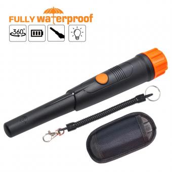 Hand held metal detector, IP68 grade complete machine waterproof, 360 ° scanning, underwater underground positioning auxiliary rod, with LED light, audible alarm