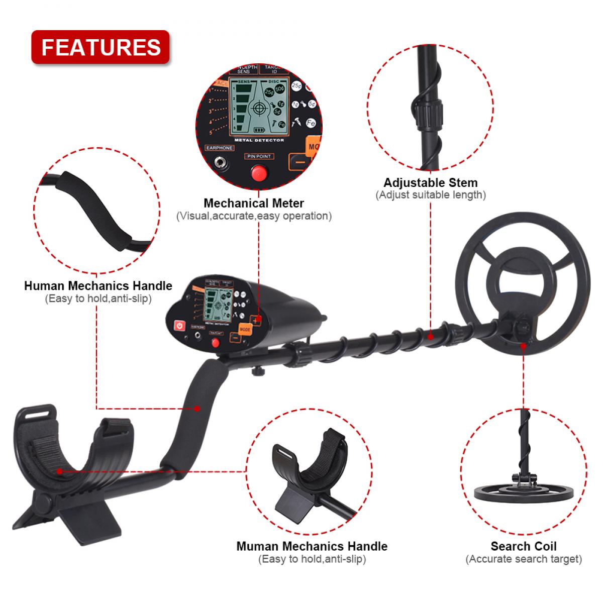 Professional metal detector, gold detection, high sensitivity