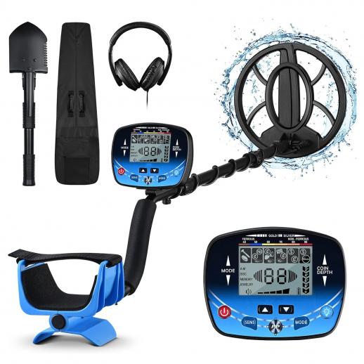 Metal Detector for Adults Professional - Updated Professional Gold Detector for Treasure Hunt, 10" Search Coil 5 Detection Modes IP68 Waterproof, Strong Memory Mode, High Accuracy, with Headphone