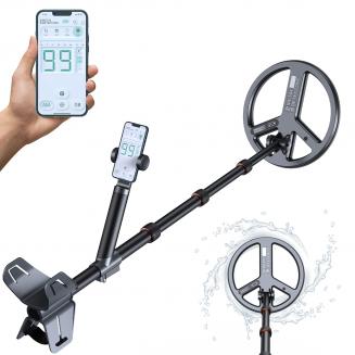 Underwater Metal Detector with Phone Control 9.5" Coil 12" Deep Detection Advanced Ground Balance