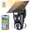 Dual-Lens 4G LTE Security Camera Solar Outdoor Surveillance 10X Optical Zoom