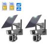 4G Security Camera Solar & Battery Powered, 4G & WiFi Connection 2-in-1, 2PCS Kentfaith Outdoor Surveillance Camera with IP66 Waterproof Rating & 10X Optical Zoom