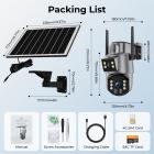 Câmera de Segurança Celular 4G com 6MP, Lente Dupla, Energia Solar, Visão ao Vivo 360°, Visão Noturna Colorida Kentfaith