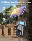 4G Cámara de Seguridad Celular Inalámbrica para Exteriores, Doble Lente, 6MP Doble Lente, Energía Solar, 360° PTZ con Seguimiento Automático, Visión Nocturna a Color, Tarjeta de Almacenamiento de 64GB + Tarjeta SIM Incluidas, Kentfaith