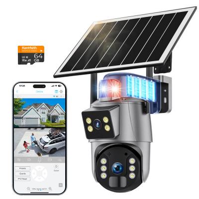 WiFi Security Camera with 6MP,  Dual Lens, Solar Powered, 360° Live View, Color Night Vision Kentfaith