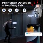 6MP 듀얼 렌즈 WiFi 보안 카메라, 태양광 충전, 360° 라이브 뷰, 컬러 야간 투시경 Kentfaith