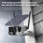 Cámara de Seguridad 4G con Resolución 4K, Vista Panorámica de 180° con Doble Lente, Energía Solar, Vista en Vivo de 360°, Visión Nocturna a Color Kentfaith