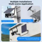 Cámara de seguridad 4G con claridad 4K, vista panorámica de 180° con doble lente, alimentada por energía solar, vista en vivo de 360°, visión nocturna en color, 3 paquetes, Kentfaith
