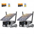 4G Security Camera with 4K Clarity, 180° Panoramic View with Dual Lens, Solar Powered, 360° Live View, Color Night Vision, 2 Packs,  Kentfaith