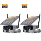 WiFi Security Camera with 4K Clarity, 180° Panoramic View with Dual Lens, Solar Powered, 360° Live View, Color Night Vision, 2 Packs, Kentfaith