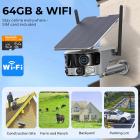 WiFi Security Camera with 4K Clarity, 180° Panoramic View with Dual Lens, Solar Powered, 360° Live View, Color Night Vision, 2 Packs, Kentfaith