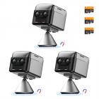 Câmera de Segurança Celular 4G, Lente Dupla 2K com Zoom Óptico 6X, Detecção de Movimento PIR Magnética 360 Graus, Visão Noturna Infravermelha de 8m/26ft, 90 Dias em Standby, Áudio Bidirecional, 3 unid., Kentfaith