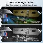 Câmera de Segurança Celular 4G com Zoom Híbrido 15X, Tripla Lente, 6MP, Duas Visualizações, Energia Solar, Visualização ao Vivo 360°, Visão Noturna em Cores, Pacote com 3 Câmeras, Kentfaith