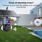 Câmera de Segurança WiFi com Zoom Híbrido 15X, Tripla Lente, 6MP, Visão Dupla, Energia Solar, Visão ao Vivo 360°, Visão Noturna em Cores, Pacote com 3 Câmeras, Kentfaith