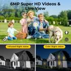 4G 3 Lens Solar Security Camera Wireless Outdoor, 6MP Full HD Video, 360° View Pan/Tilt Home Security Camera with Color Night Vision, Easy to Install, PIR Alarm, 3pcs, Kentfaith