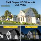 WiFi 3 Lens Solar Security Camera Wireless Outdoor, 6MP Full HD Video, 360° View Pan/Tilt Home Security Camera with Color Night Vision, Easy to Install, PIR Alarm, 3pcs, Kentfaith