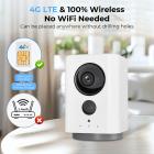 4G Cellular Security Camera, 2K 100% Wireless and 360° Pan 45° Tilt App Remote Control, PIR Motion Detection, 8m/26ft Infrared Night Vision, 90 Days Standby, 2-Way Audio, Kentfaith