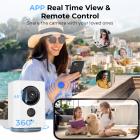 4G Cellular Security Camera, 2K 100% Wireless and 360° Pan 45° Tilt App Remote Control, PIR Motion Detection, 8m/26ft Infrared Night Vision, 90 Days Standby, 2-Way Audio, Kentfaith