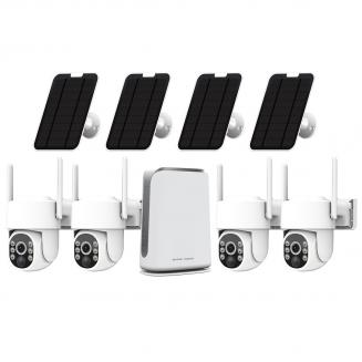 Solar Security Camera Outdoor, 500GB Local Storage Camera System, No Monthly Fee, 2.4/5.8G WiFi & Offline Hotspot, Color Night Vision, 360 Degrees View, Pan & Tilt, PIR Human Detection, Kentfaith