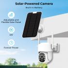 Solar Security Camera Outdoor, 500GB Local Storage Camera System, No Monthly Fee, 2.4/5.8G WiFi & Offline Hotspot, Color Night Vision, 360 Degrees View, Pan & Tilt, PIR Human Detection, Kentfaith