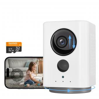 2K Wireless Security Camera Indoor Camera, Baby Monitor Pet Camera 360 Degrees Pan 45 Degrees Tilt & Wireless for Home Security with Wi-Fi, Motion Detection Alerts & 2-Way Talk, IR Night Vision, Kentfaith