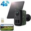 4G Solar Security Camera, 2K Video & Photo, Full-color Night Vision, with 4W Solar Panel, 5200mAh Battery, IP66 Waterproof, 1 Pack, Kentfaith
