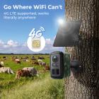 4Gソーラーセキュリティカメラ、2Kビデオ＆写真、フルカラー暗視、4Wソーラーパネル付き、5200mAhバッテリー、IP66防水、3パック、Kentfaith