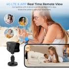 {"type":"text","text":"Cámara de seguridad celular 4G, doble lente con zoom óptico 6X 1080P, detección de movimiento PIR magnética 360 grados, visión nocturna por infrarrojos de 8m/26 pies, 90 días en espera, audio bidir