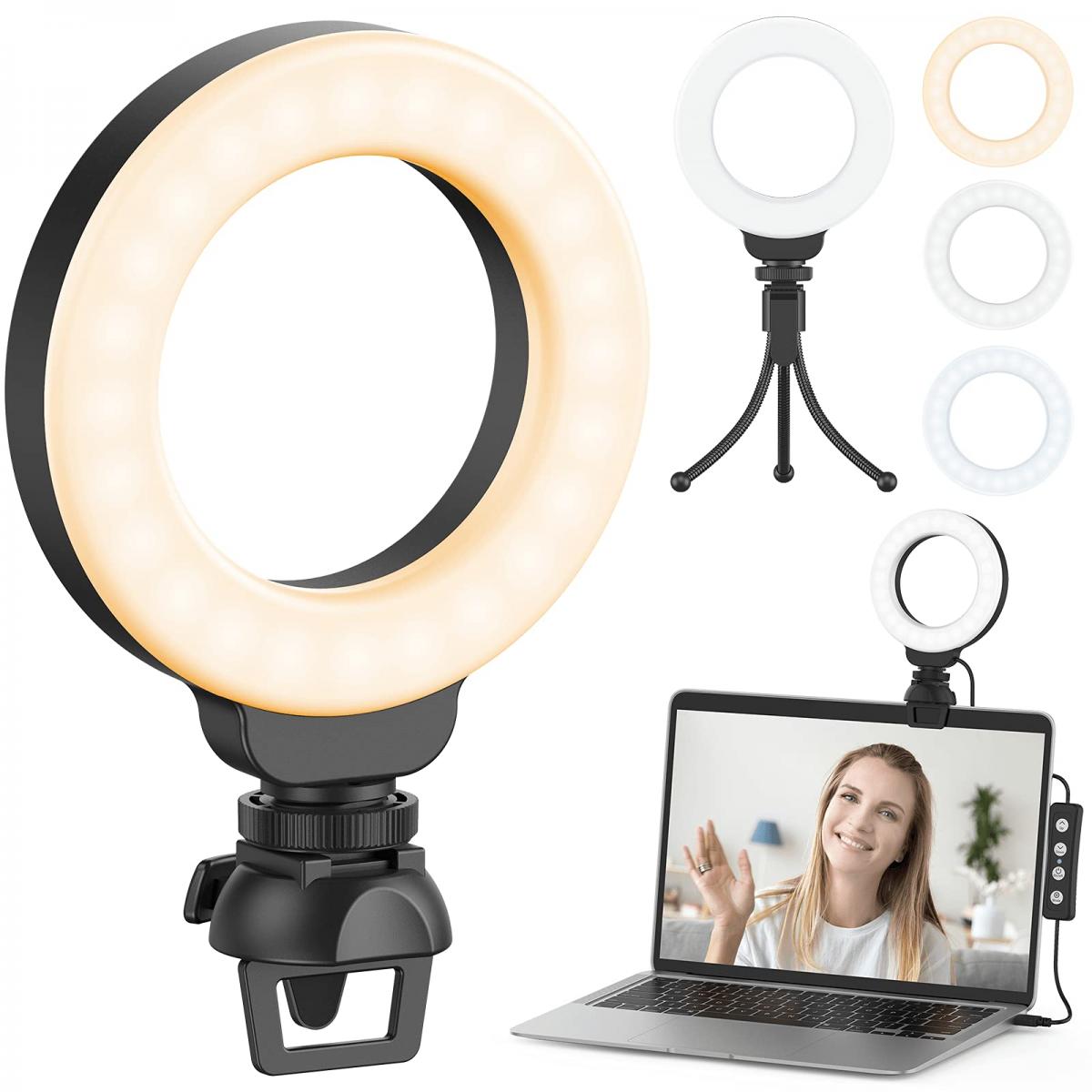 4 USB Powered Ring Multi-Functional Fill Light with Clip and
