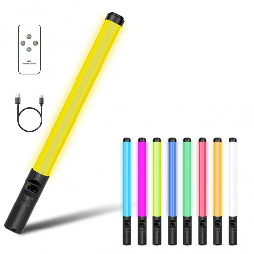 Handheld Photography Light Stick, Dual Color Temperature, 2000mAh Rechargeable Battery, RGB LED Video Light Stick, Stepless Dimming Tube Light, 2500K-8500K, 0-100% Brightness, Suitable for Live Streaming, Video Conferencing, YouTube, TikTok, Makeup