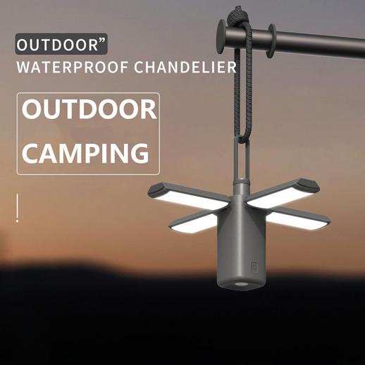 XZ-08 Outdoor Camping Light,Free Folding Rechargeable LED Camping lantern,camp Tent Chandelier,4 Light Modes Camping Lighting Ambient Light,Perfect