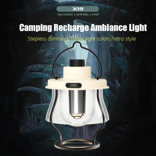 Outdoor Camping Lantern Portable LED Tent Light Rechargeable Emergency Lamp  