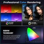 RGB LED Video Light with 27000mAh 97Wh Battery, 360° Full Color, 2700K-6500K, TLCI≥97, CRI≥95, 33980 Lux/0.5m, Bowents Mount, Kentfaith