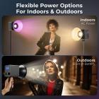 LED-valo videokuvaukseen, 60W 6700mAh-akulla, PD / AC-tulo, 2500K-6500K 19700 Lux@1m , 360 ° täysi väri, TLCI≥97, CRI≥95, Kentfaith