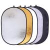 5 in 1 Oval Light Reflector 24 x 35 inch (60 x 90cm) Portable Collapsible Photography Studio Camera Lighting Reflectors/Diffuser Kit with Carrying Case