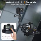 Camera Suction Cup Mount on Car Windshield Dash with 1/4" & 3/8" Mounting Holes & NATO Rail, Auto-Revacuum, 72H Battery Life, Kentfaith