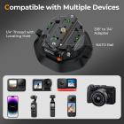 Camera Suction Cup Mount on Car Windshield Dash with 1/4" & 3/8" Mounting Holes & NATO Rail, Auto-Revacuum, 72H Battery Life, Kentfaith